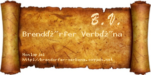 Brendörfer Verbéna névjegykártya